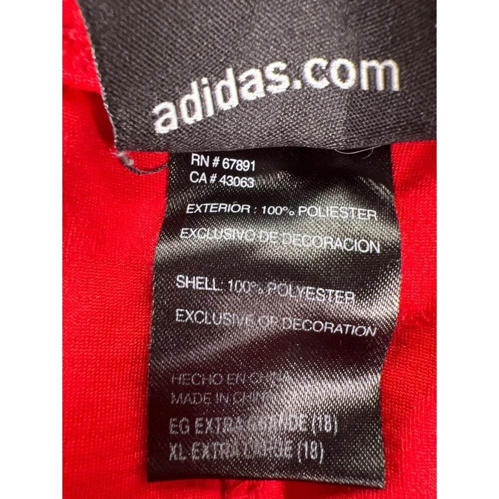 Adidas Men's Red/Black Striped Stretch Waist Athletic Basketball Shorts - XL
